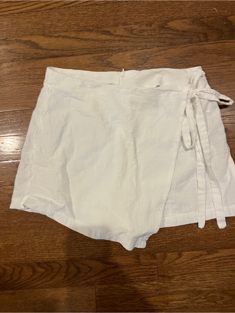 White Wrap-Front Women's Shorts
